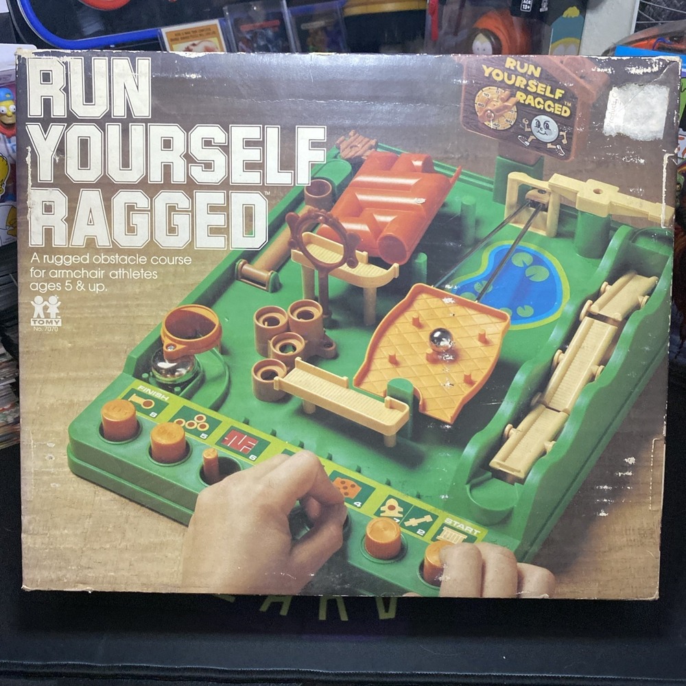 Run Yourself Ragged Game Obstacle Course Tomy 1979 Missing Balls See Pics